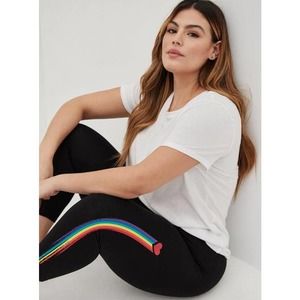 NWT Torrid Slashed Merry Plaid Underlay Black Leggings Plus Size: 1X (14/16)